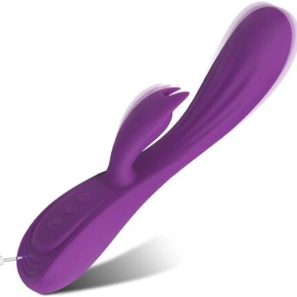 3-in-1-Vibratoren Frauen leise und stark Klitoris, Flüssigkeit Silikon Rabbit Vibrator G-Punkt-Vibratoren Frauen Sex-Spielzeug für Frauen und Paare mit 7 Vibrationsmodi